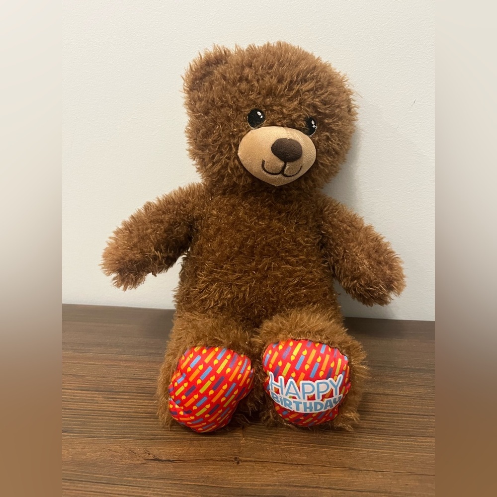 Build A Bear Workshop Brown Happy Birthday Teddy Bear Red Candles Plush Toy BAB